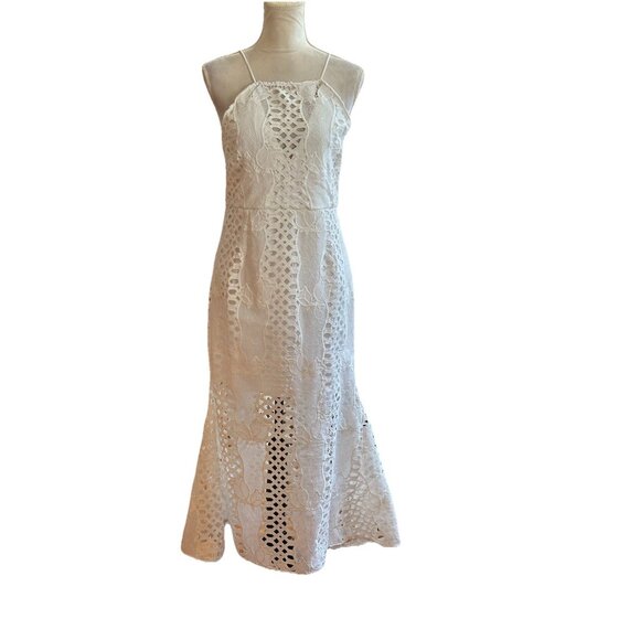 Endless Rose All Over Eyelet Mermaid Dress Floral Open Back V Neck Wedding NWT - Picture 5 of 13